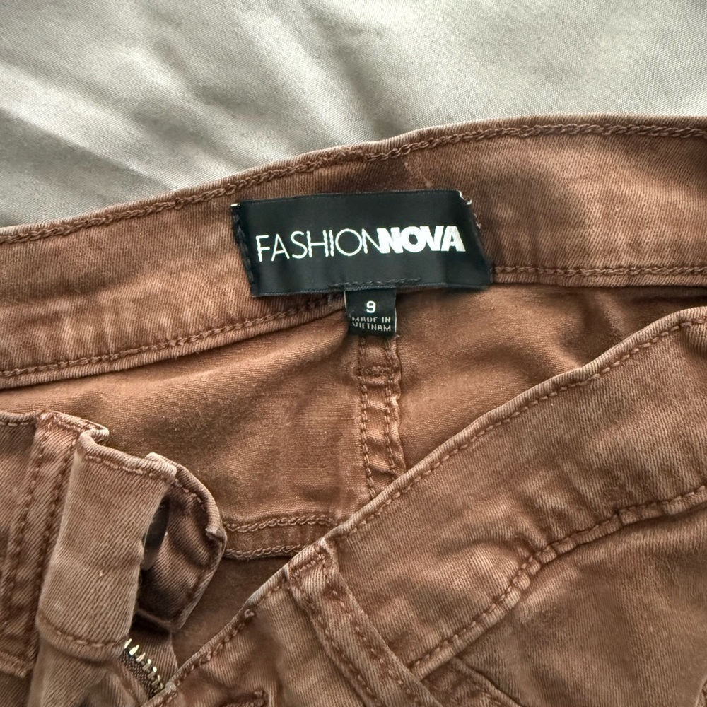 Fashion Nova Tan Flare Pants